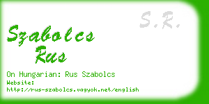 szabolcs rus business card